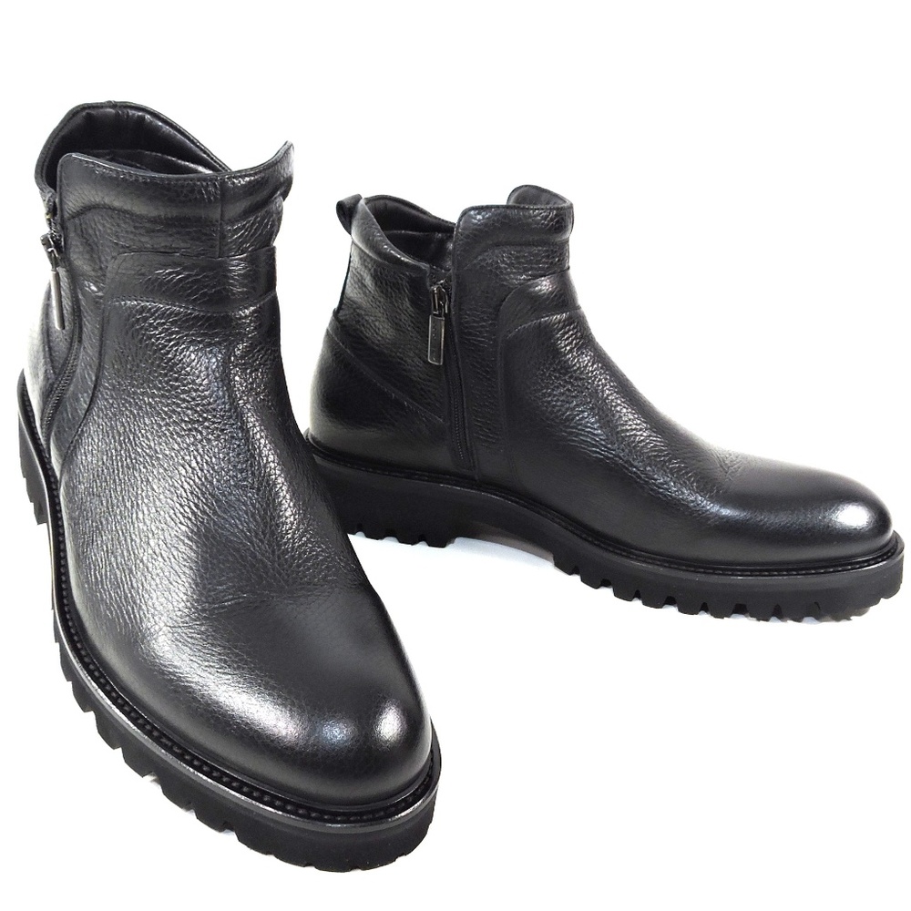 GOODMAN 🇮🇹 MEN'S BLACK SOFT LEATHER COMFORT WINTER ANKLE BOOTS